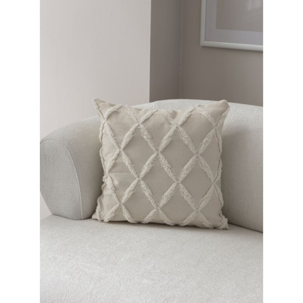 Dekomall Geometrik Desen Bohem Punch Dokuma Kırlent Kılıfı Krem - 43 x 43 cm Kırlent / Mobilya Yastığı Fiyatı