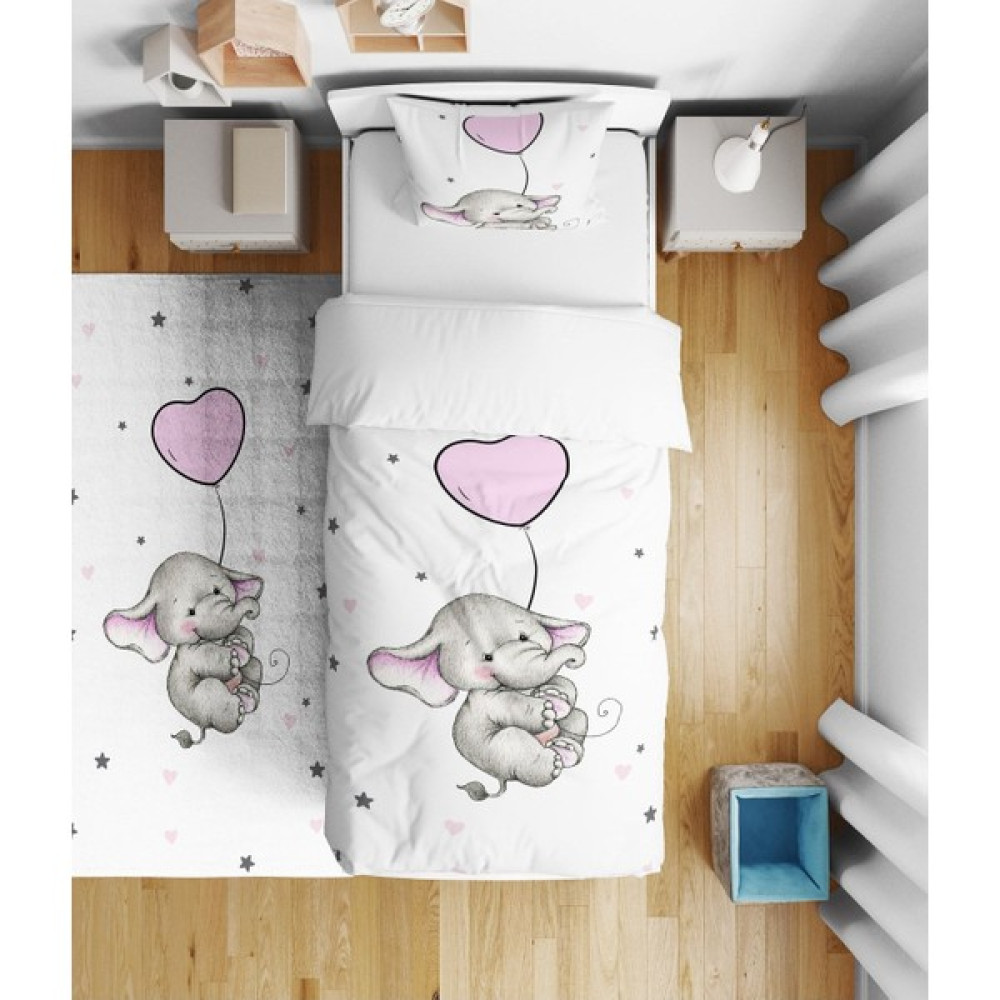 Dekomingo Kalpli Balon Fil Çocuk Yatak Örtüsü ( Nevresim Değil ) - 140 x 220 cm - Renkli Yatak Örtüsü Fiyatı