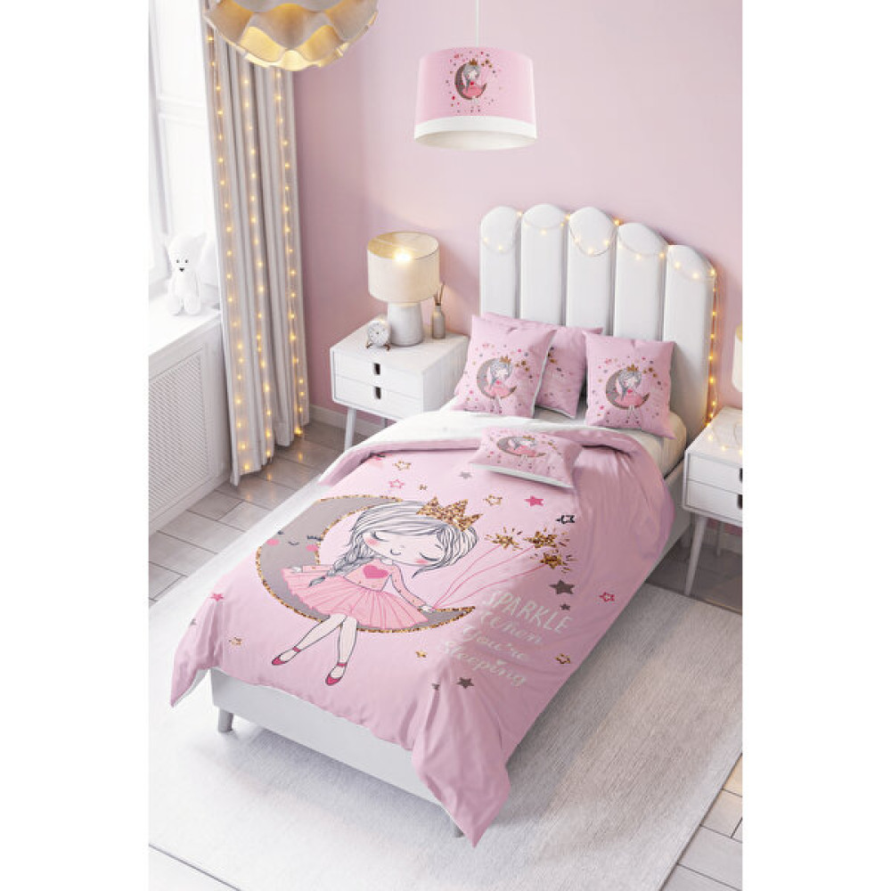 Dekomingo Pembe Ay Prenses Bebek ve Çocuk Nevresim Takımı ( Çarşaflı ) - Renkli - 160 x 220 cm Nevresim Takımı Fiyatı