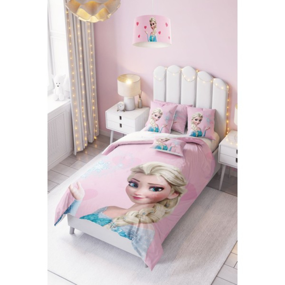 Dekomingo Pembe Kalpli Elsa Bebek ve Çocuk Nevresim Takımı ( Çarşaflı ) - Renkli - 160 x 220 cm Nevresim Takımı Fiyatı