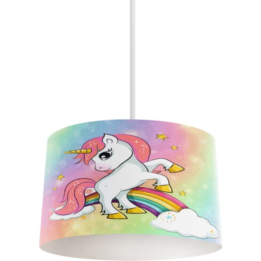 Dekomingo Rengarenk Gökkuşağı Unicorn Desenli Çocuk ve Bebek Odası Avize - 1'li - Renkli Avize Fiyatı