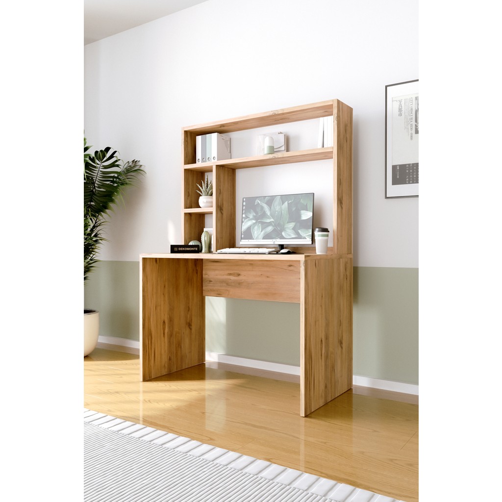 Dekomonte Çam Renkli Çalışma Masası Suntalam Malzemeden Modern Tasarım 75*45 cm 2 Raflı Dayanıklı Yapı - 150 Çalışma Masası Fiyatı