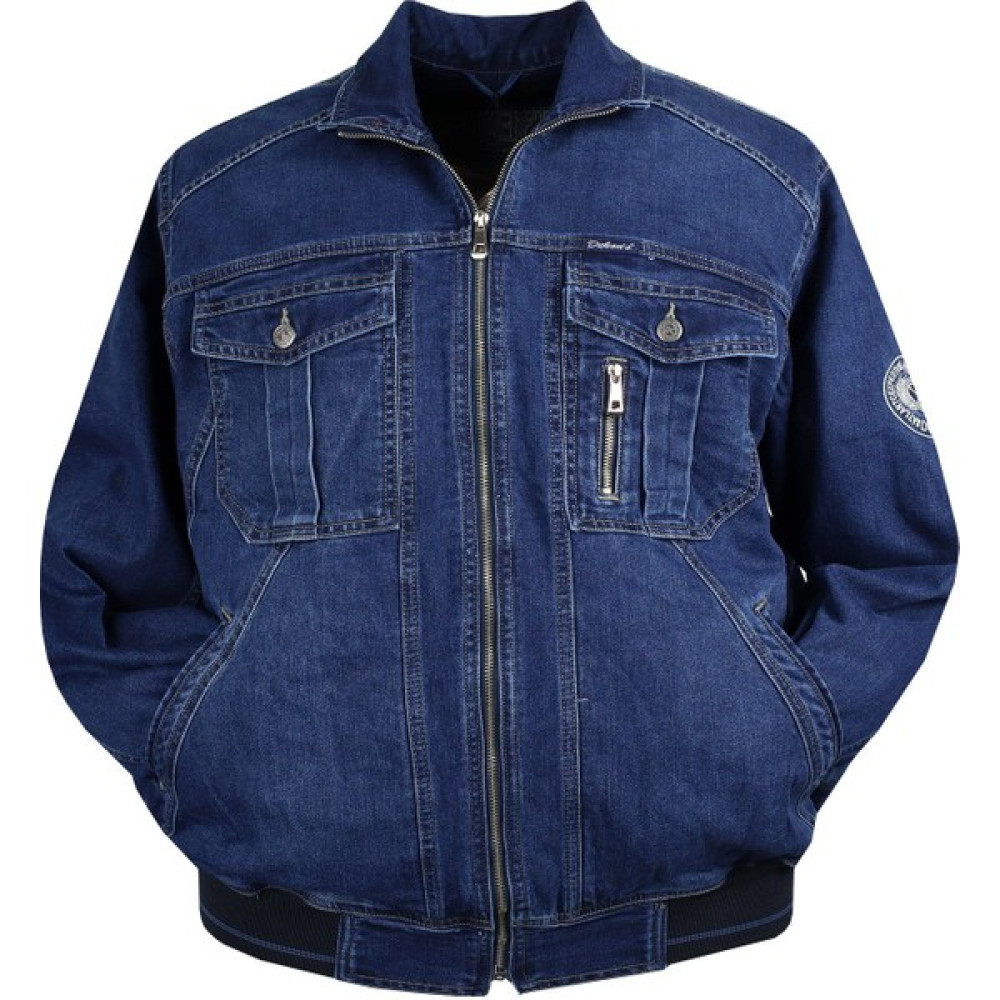 Dekons Erkek Büyük Beden Battal Boy Dik Yaka Kot Ceket Sembol Blue 4XL-13XL Erkek Ceket Fiyatı