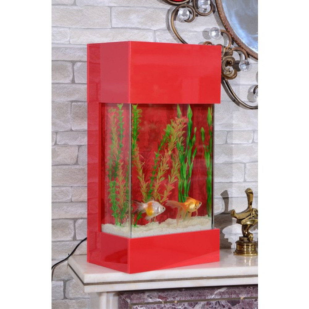 Dekor Akvaryum Özel Tasarım Dekoratif Masa Üstü Kule Akvaryum Full Set MINI-AKVARYUM001 Evcil Hayvan Ürünleri Fiyatı