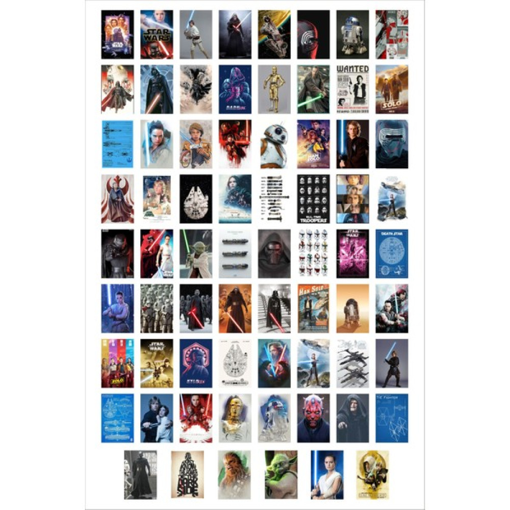 Dekorasna Star Wars Duvar Poster Seti Kolaj - Star Wars Film Sahneleri 70 Adet 10X15 cm Kutulu Set - Standart Poster Fiyatı