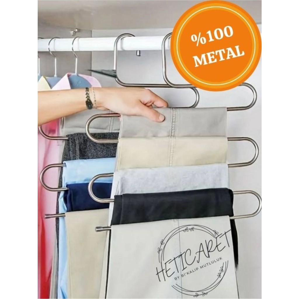 Dekoratif 5 Bölmeli Metal Elbise Askısı & Dolap Içi Krom Pantolon Askısı Çoklu Askılık Giyim & İç Giyim Fiyatı