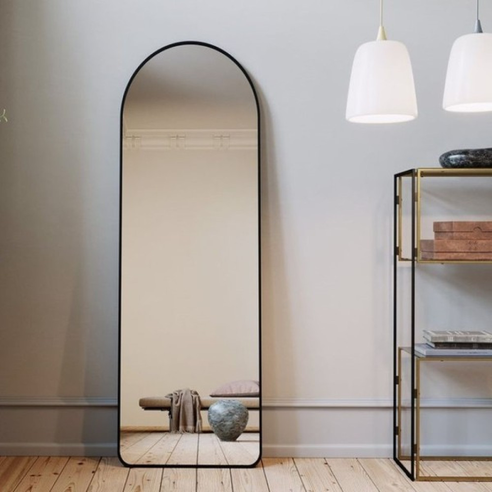 Dekoratif Ayna Mdf Oval Kesim Boy Ayna Duvar Aynası 165 x 45 cm - Siyah Ayna Fiyatı