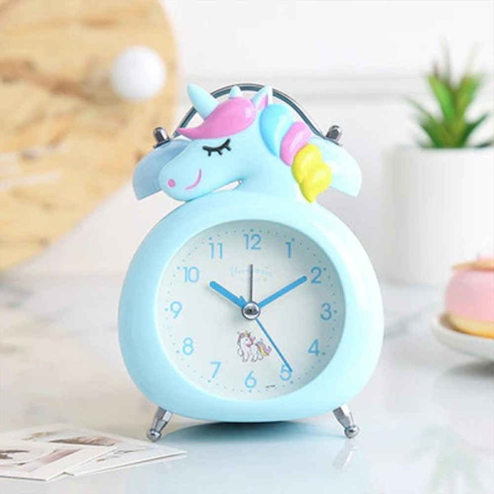 Dekoratif Masa Üstü Unicorn Çalar Saat - Mavi Masa Saati Fiyatı