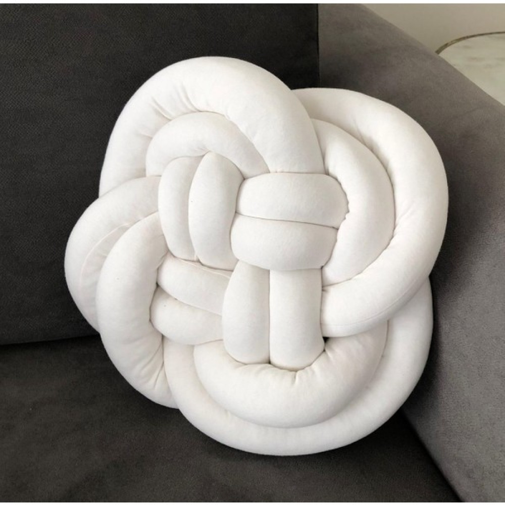 Dekoratif Örgü Kare Yastık - 45 cm - Kırık Beyaz Kırlent / Mobilya Yastığı Fiyatı