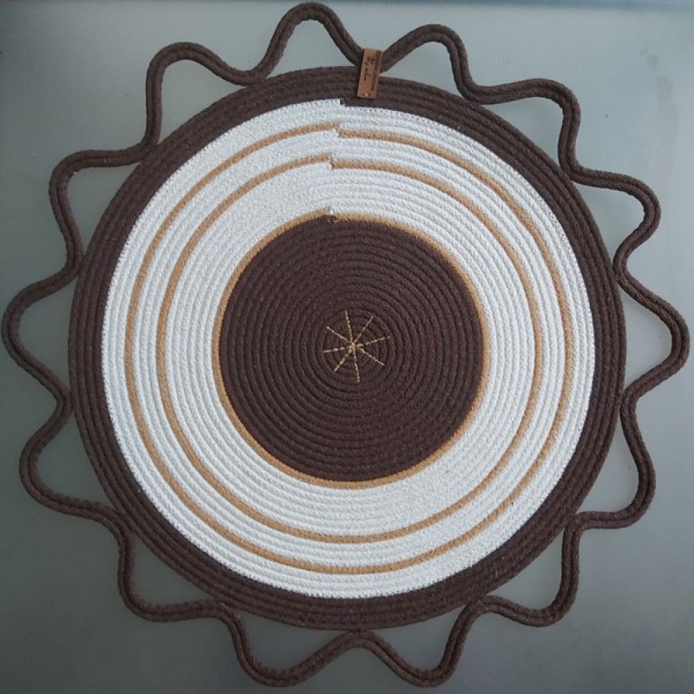 Dekoratif Örtü Hasır Örtü Runner Masa Örtüsü Mutfak Örtüsü Sehpa Konsol Örtüsü Salon Sunum 52X52CM - 52 x 52 cm - Kahve - Sarı - Ekru Masa Örtüsü Fiyatı