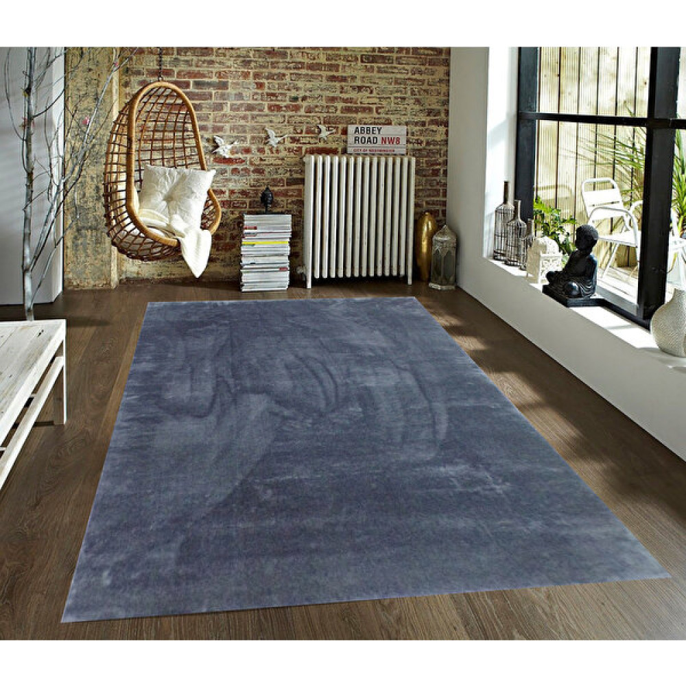 Dekoratif Peluş Halı Uzun Tüylü Yolluk Halı Koyu Gri - 80 x 150 cm Salon Halısı Fiyatı