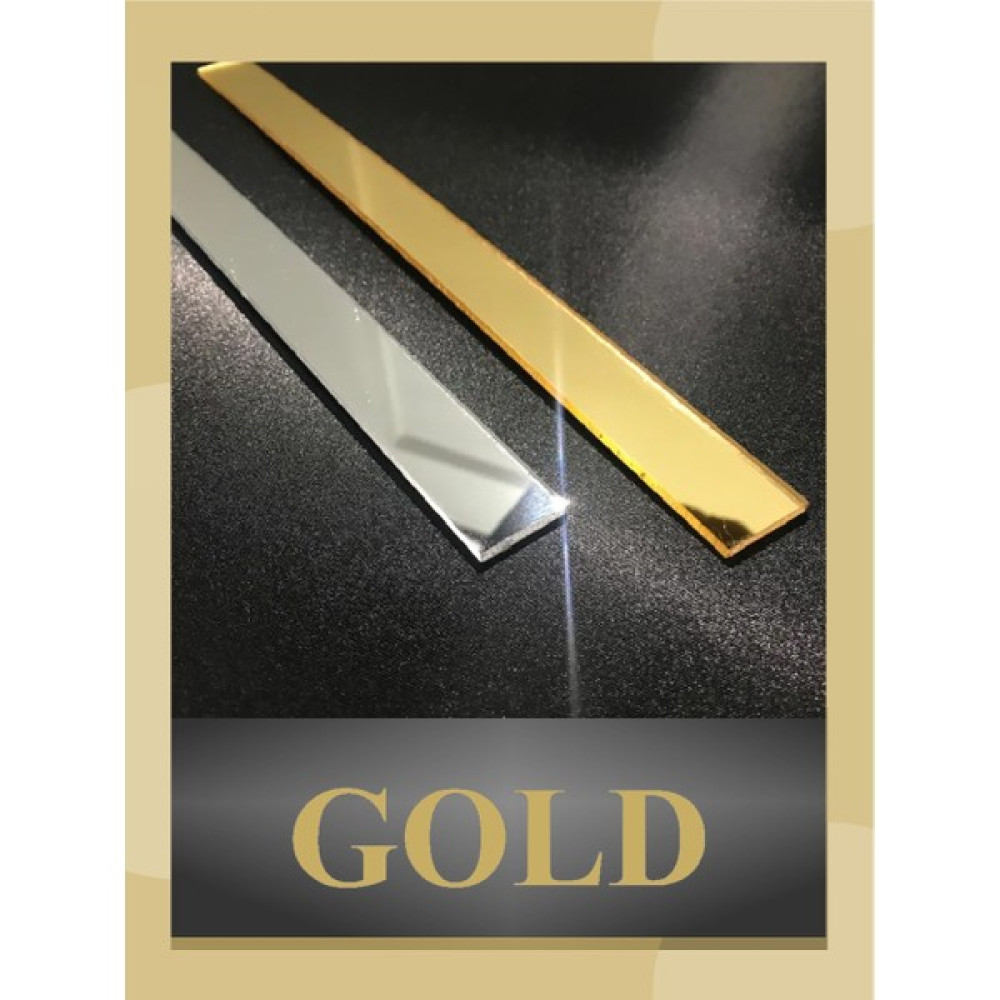 Dekoratif Şerit Gold Gümüş Ayna Pleksi Duvar Süsü 2.5×120CM 5ADET ( Yapışkanlı ) Ayna Fiyatı