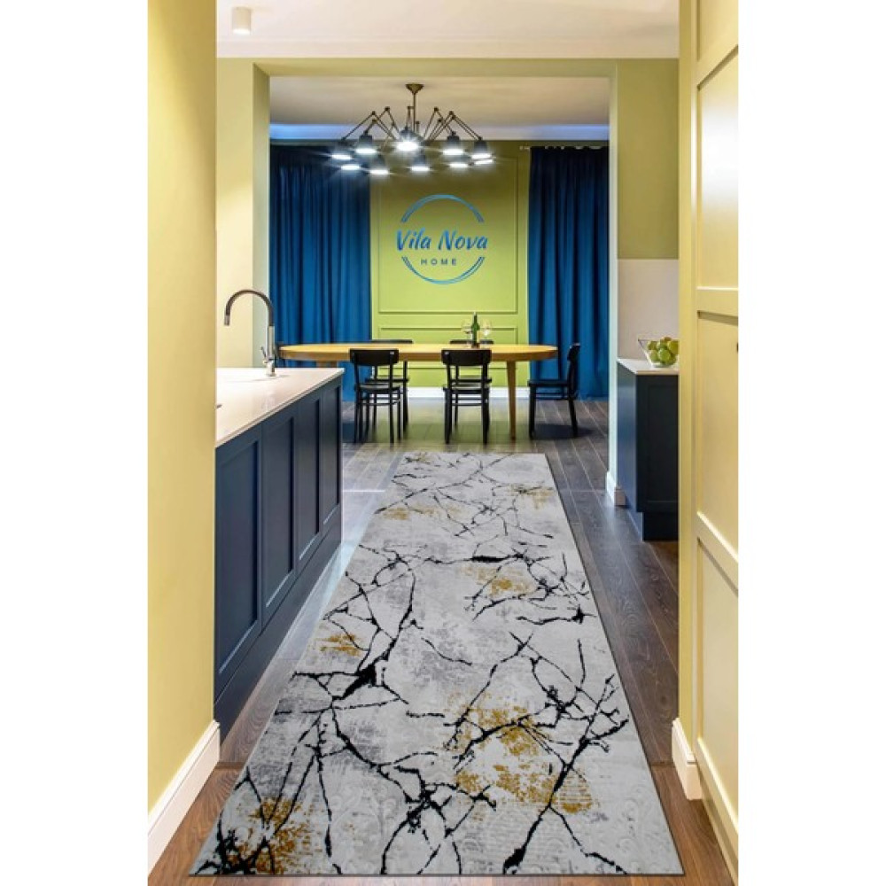 Dekoratif Yıkanabilir Kaymaz Jel Taban Yıkanabilir Kesme Yolluk Salon Banyo Koridor Mutfak Halısı - 40 x 40 cm - Gri Salon Halısı Fiyatı
