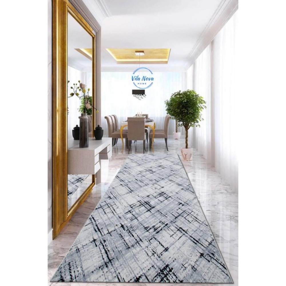 Dekoratif Yıkanabilir Kaymaz Jel Taban Yıkanabilir Kesme Yolluk Salon Banyo Koridor Mutfak Halısı - 40 x 40 cm - Siyah Salon Halısı Fiyatı