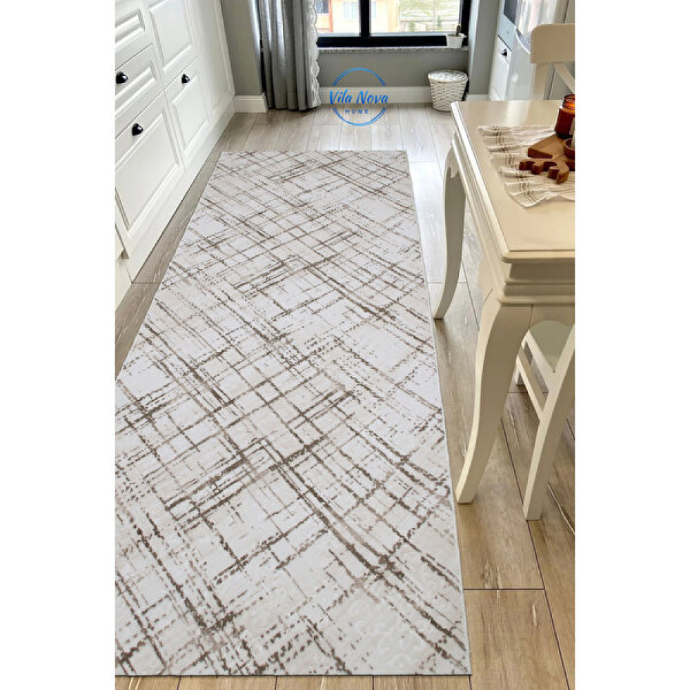 Dekoratif Yıkanabilir Kaymaz Jel Taban Yıkanabilir Kesme Yolluk Salon Banyo Koridor Mutfak Halısı - 40 x 40 cm - Vizon Salon Halısı Fiyatı