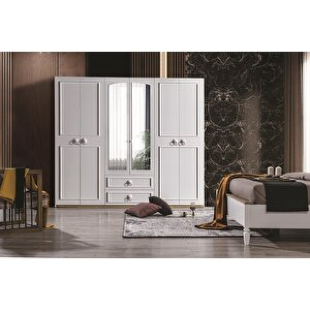 Dekorbizden Mila Yatak Odası 6 Kapılı Gardırop Gardrop & Dolap Fiyatı