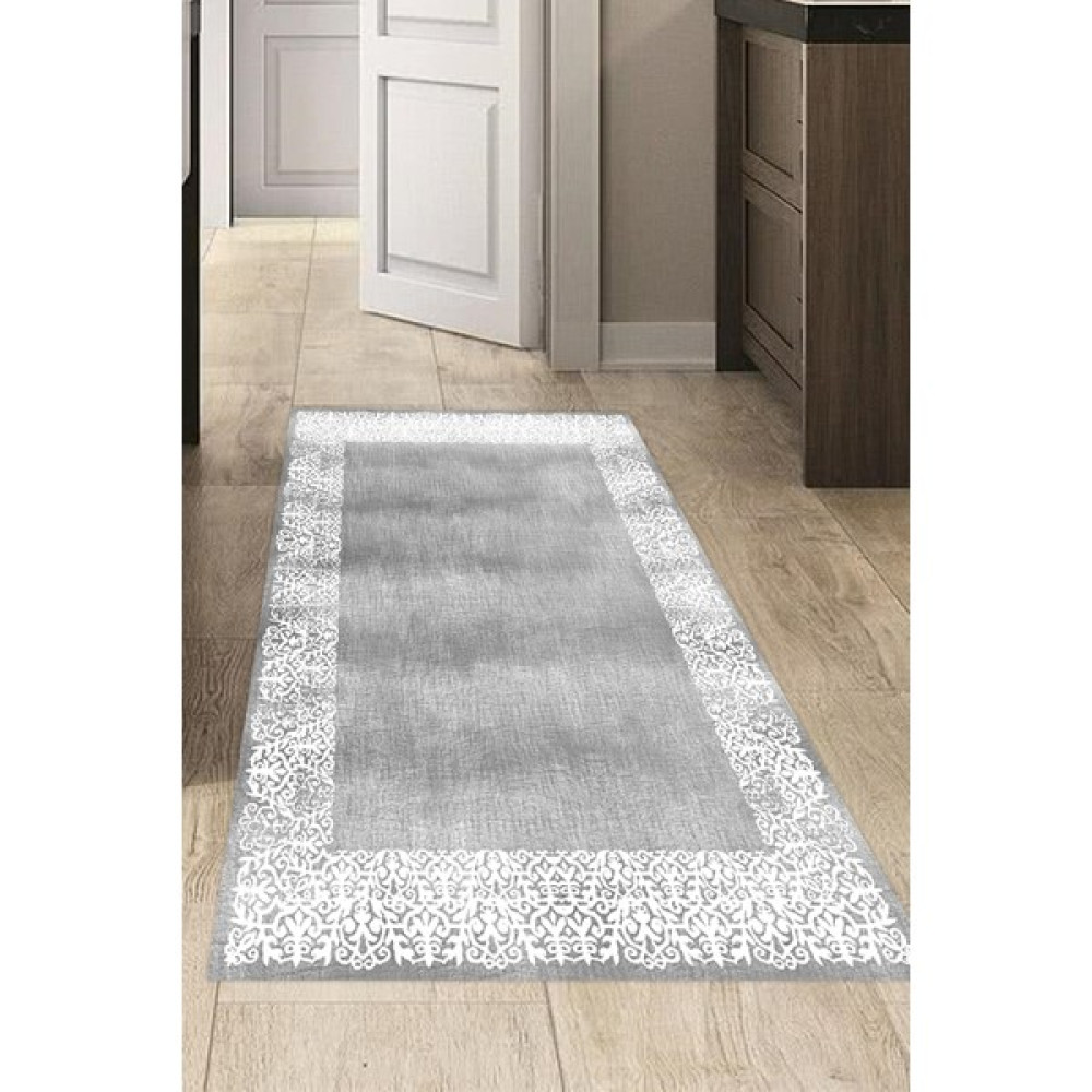 Dekoreko Dijital Mutfak Halısı Yıldız Deri Kaymaz Taban Modern Sequoia Gri - 120 x 180 cm Salon Halısı Fiyatı