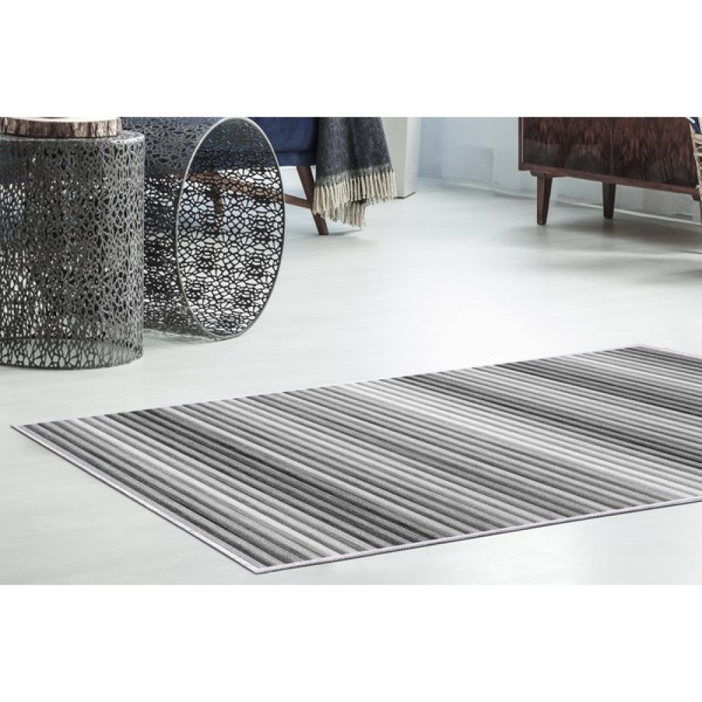 Dekoreko Inci Saçaksız Yıkanabilir Kaymaz Taban Yolluk Halı 2121 Gri - 80 x 300 cm Salon Halısı Fiyatı