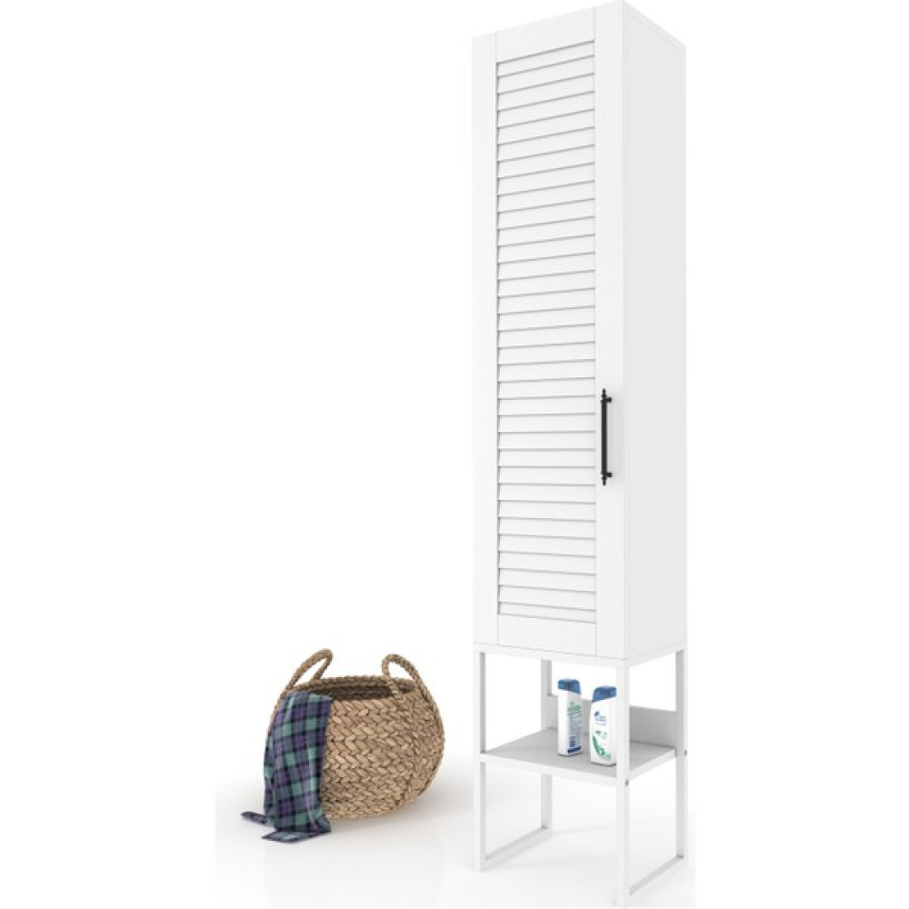 Dekorex BNY130-BEYAZ Panjur Kapaklı Metal Ayaklı Banyo Dolabı - Beyaz Banyo Dolabı / Mobilyası Fiyatı