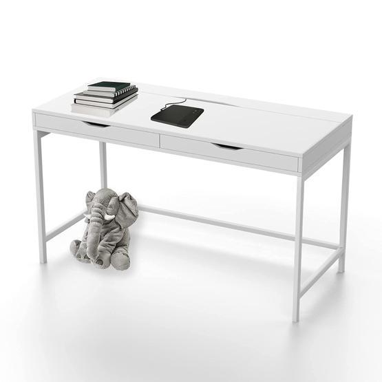 Dekorex CLM106 Beyaz Metal Ayaklı Çalışma Masası