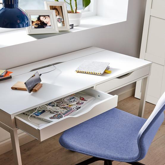 Dekorex CLM106 Beyaz Metal Ayaklı Çalışma Masası