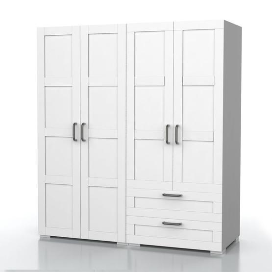 Dekorex MNT-417 Beyaz 4 Kapaklı 2 Çekmeceli Dolap