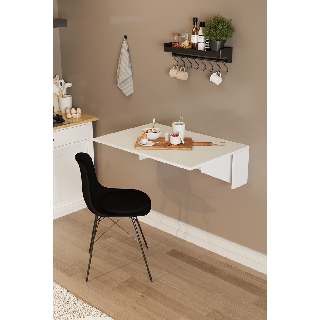 Dekorfim DF01105B Kırma Pratik Duvara Monte Katlanır Masa Mutfak ve Yemek Masası - Beyaz - 60 x 90 cm SSD / Solid State Drive Fiyatı