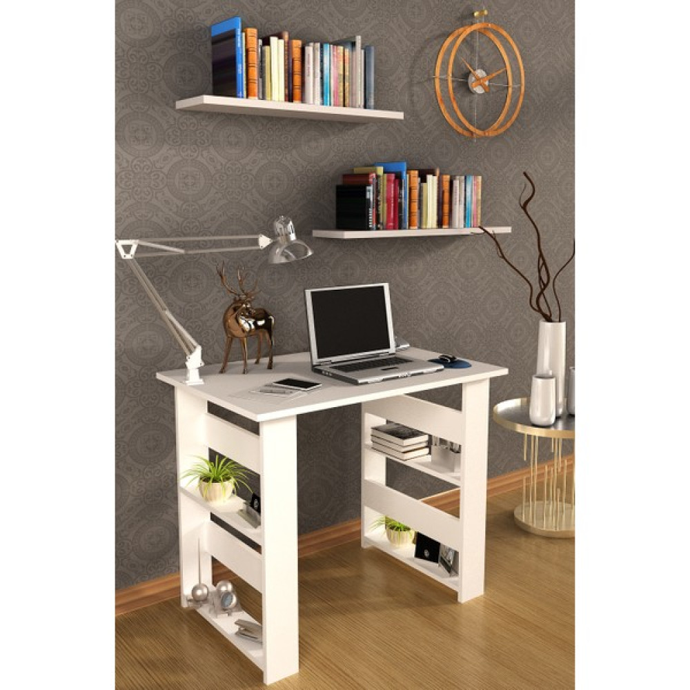 Dekorfim Fimstore Yasemin Çalışma Masası - Y: 75 cm D: 60 cm G: 90 cm - Beyaz Çalışma Masası Fiyatı