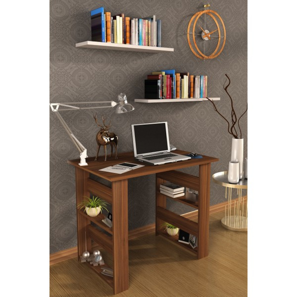 Dekorfim Fimstore Yasemin Çalışma Masası - Y: 75 cm D: 60 cm G: 90 cm - Ceviz - Beyaz Çalışma Masası Fiyatı