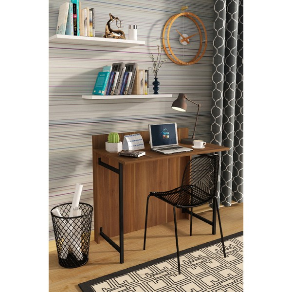 Dekorfim Frezya Katlanır Portatif Çalışma Masası - Y: 80 cm D: 60 cm G: 90 cm - Ceviz Çalışma Masası Fiyatı