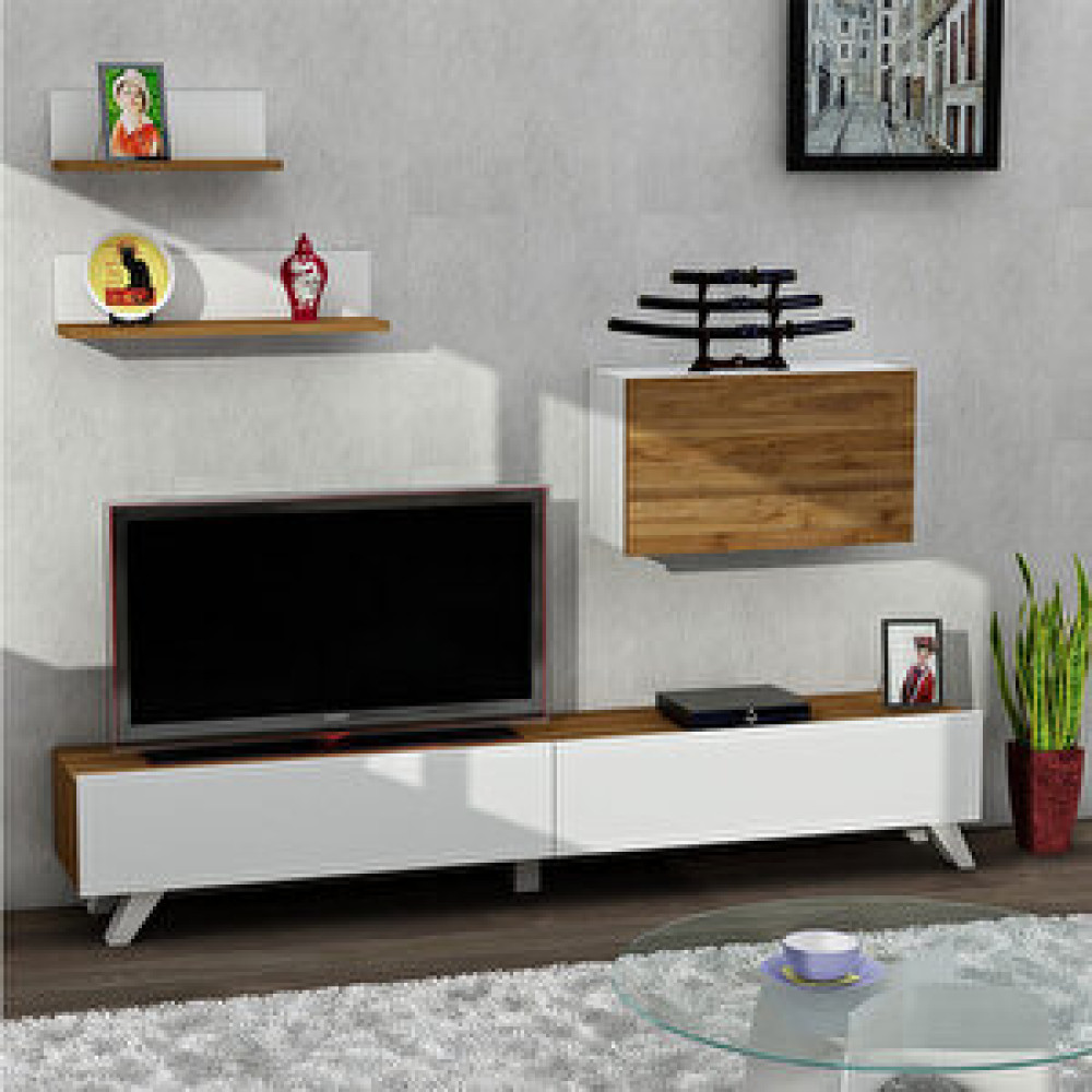 Dekorister Caterina Tv Ünitesi Beyaz Ceviz Tv Ünitesi / Sehpası Fiyatı