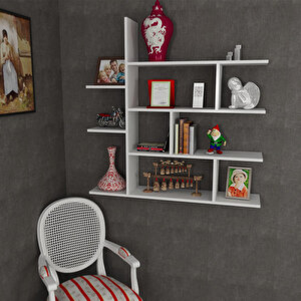 Dekorister Motif Kitaplık 2 Beyaz Duvar Rafı Fiyatı