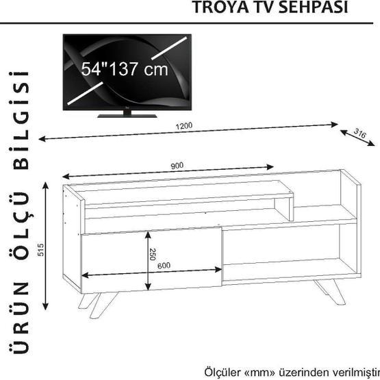 Dekorister Troya TV Ünitesi Beyaz
