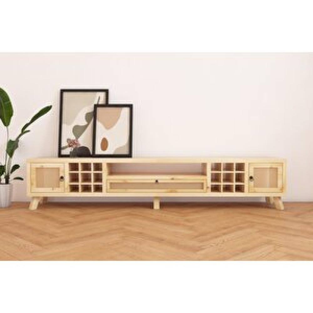 Dekoriz Home Collection Masif Ahşap Tv Ünitesi 230 Cm Naturel Natürel Tv Ünitesi / Sehpası Fiyatı