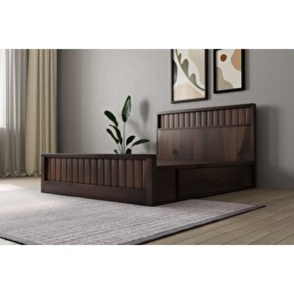 Dekoriz Home Elite Masif Ahşap Çekmeceli Karyola Ceviz 100x200 cm Karyola Fiyatı