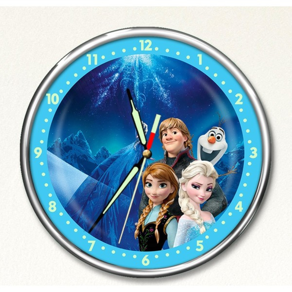 DekorLoft Dekor Loft Premium Gece Parlayan Frozen Elsa Çocuk Odası Duvar Saati PFS-1797 Dekoratif Saat Fiyatı