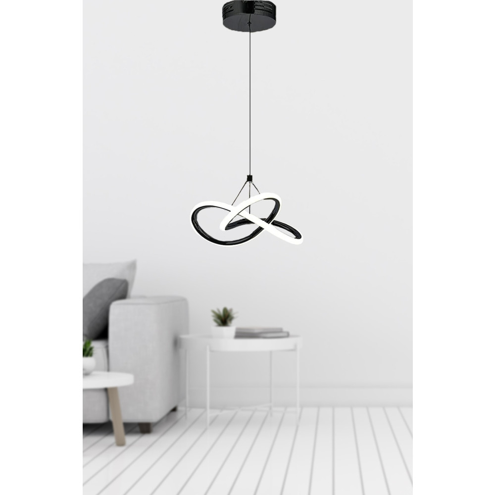 Dekorluna Modern Bolivia Tekli Siyah Sarkıt Led Beyaz Power Ledli Salon Mutfak Oda Hol Ledli Avize Avize Fiyatı