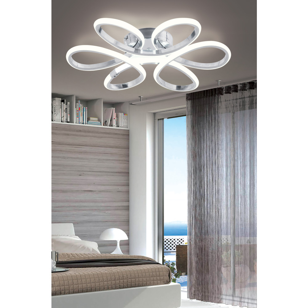 Dekorluna Modern Krom Plafonyer Tavana Sıfır Beyaz Işık Salon Mutfak Yatak Odası Led Avize Avize Fiyatı