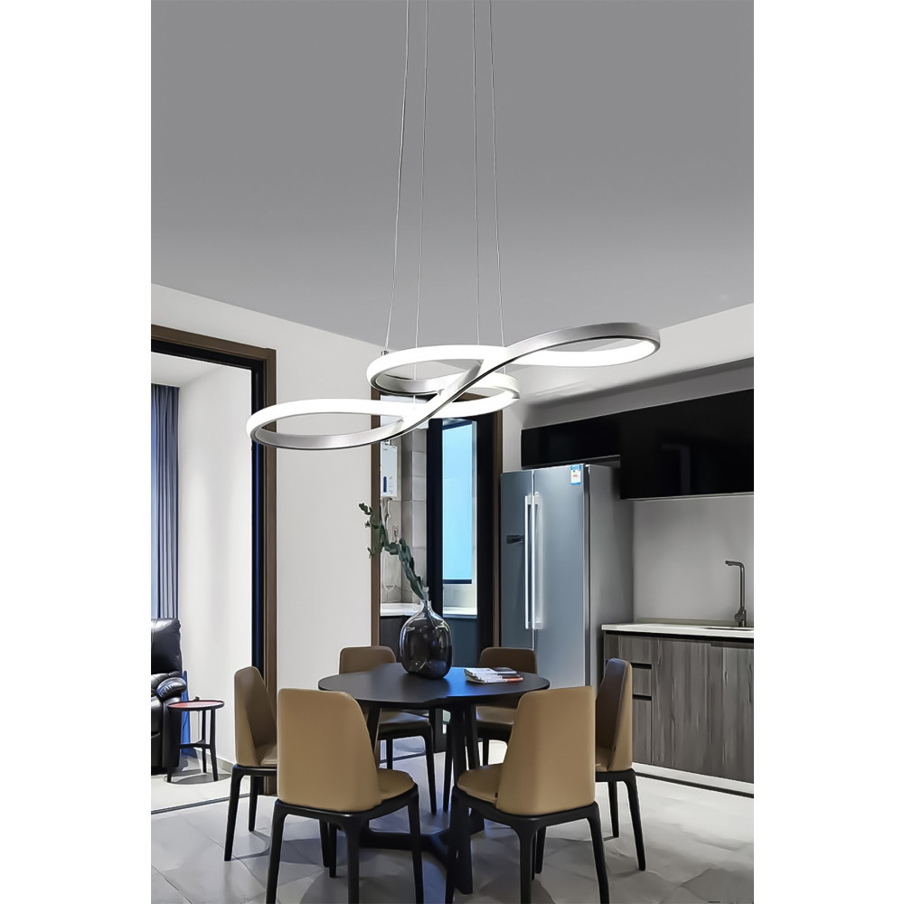 Dekorluna Modern Rimaldo Krom Sarkıt Led Beyaz Power Ledli Salon Mutfak Oda Hol Ledli Avize Avize Fiyatı