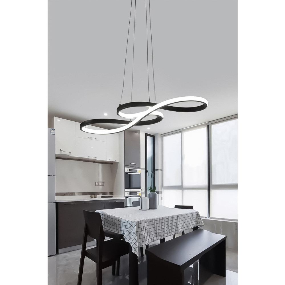 Dekorluna Modern Rimaldo Siyah Sarkıt Led Beyaz Power Ledli Salon Mutfak Oda Hol Ledli Avize Avize Fiyatı