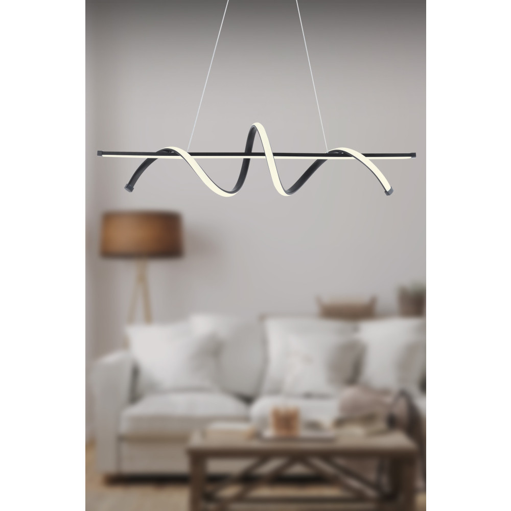 Dekorluna Siyah Modern Led Avize Beyaz Işık Salon Mutfak Oda Hol Ledli Avize Yemek Masası Led Avize Avize Fiyatı