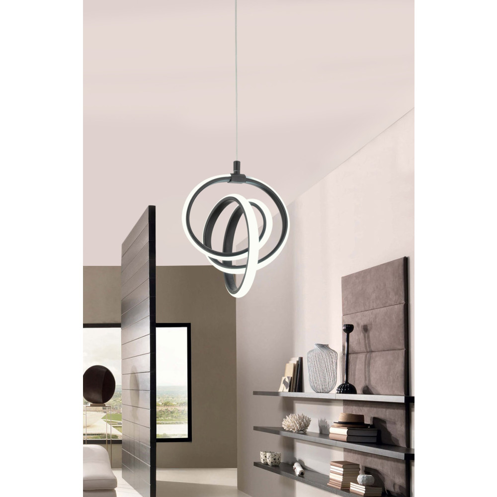 Dekorluna Venita Siyah Modern Sarkıt Led Avize Beyaz Işık Salon Mutfak Oda Hol Ledli Avize Avize Fiyatı