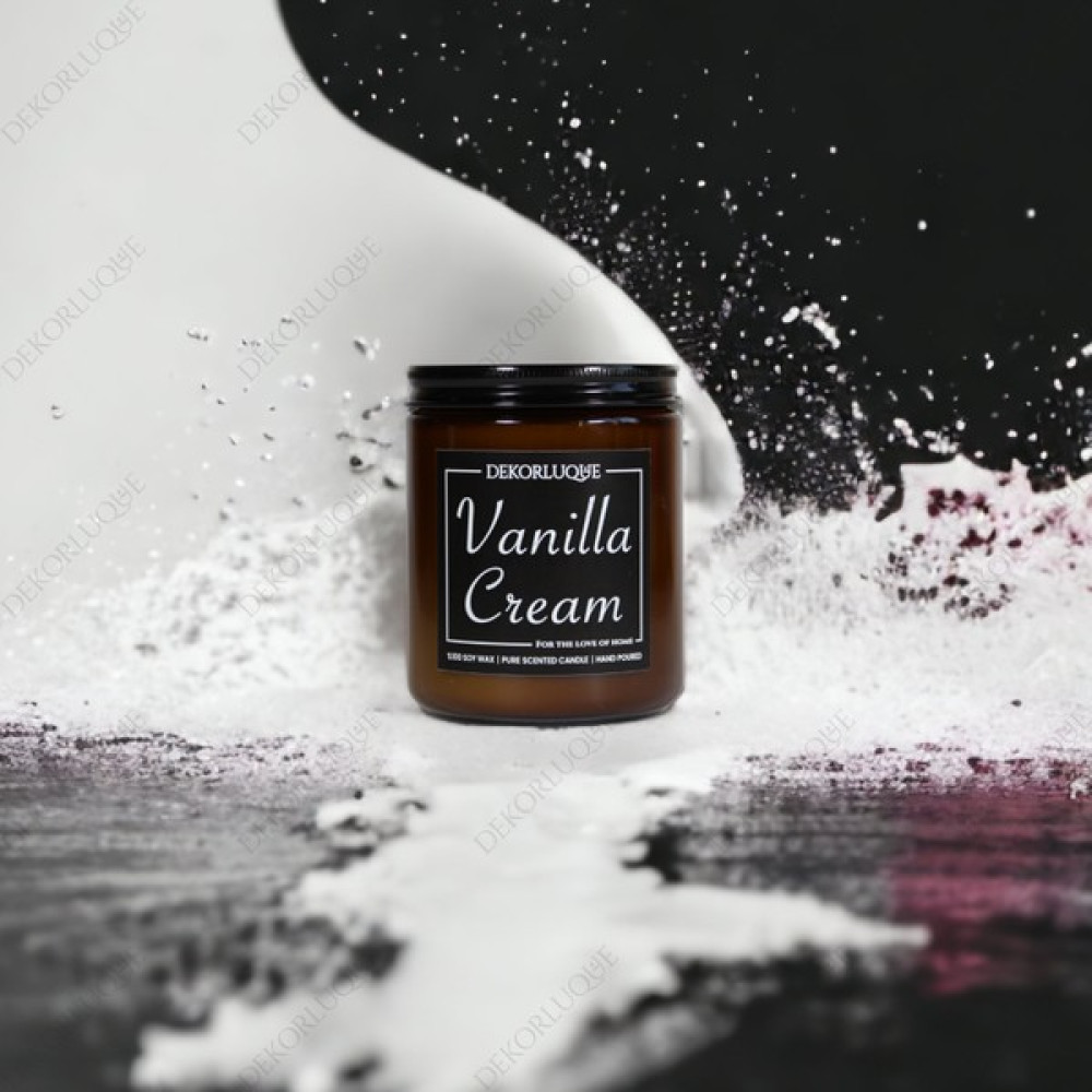 DEKORLUQUE Vanilyalı Krema Kokulu Bitkisel Doğal Soya Mumu Ahşap Fitilli Ametist Doğal Taşlı Mum 200 gr - Vanilyalı - Amber Dekoratif Mum Fiyatı