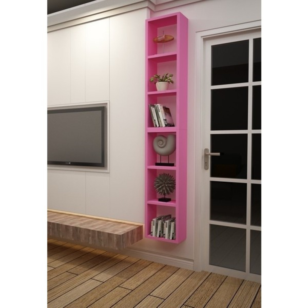 Dekormer Design Kitaplık Mobilya Pembe Dikey Ikili Birleşik Duvar Rafı Takım Kitaplık Fiyatı