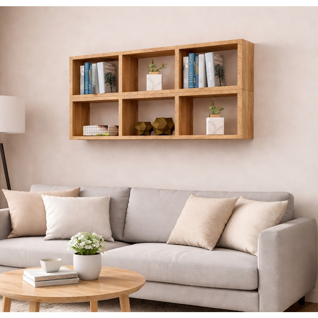 Dekormer Design Kitaplık Yatay Lux Duvar Rafı Mobilya Takım Atlantik Çam Kitaplık Fiyatı