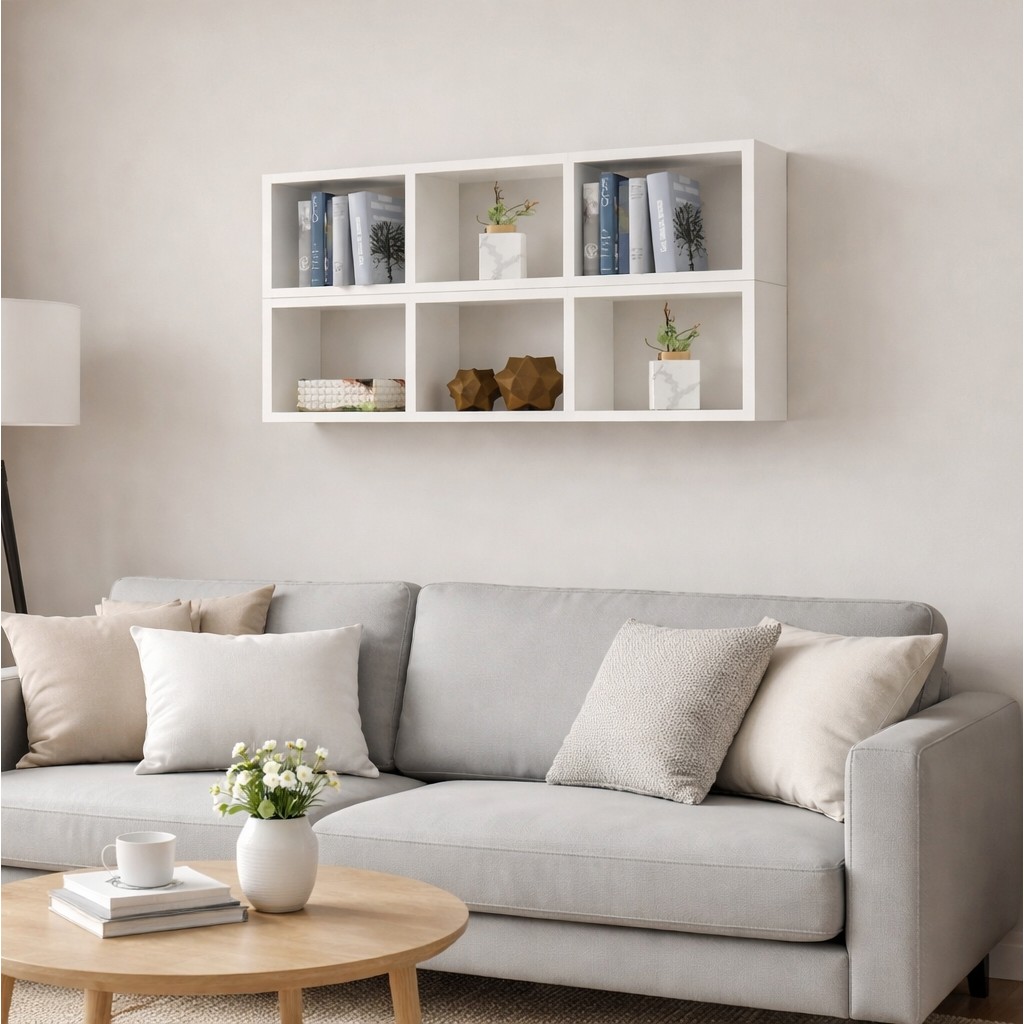 Dekormer Design Kitaplık Yatay Lux Duvar Rafı Mobilya Takım Beyaz Kitaplık Fiyatı