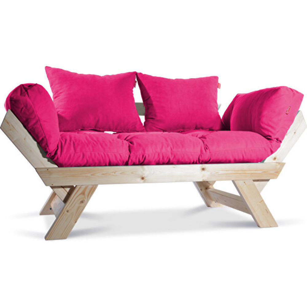 Dekoro Kombin Wood Ahşap Iki Kişilik Kanepe (Naturel /pembe) Kanepe & Çekyat Fiyatı