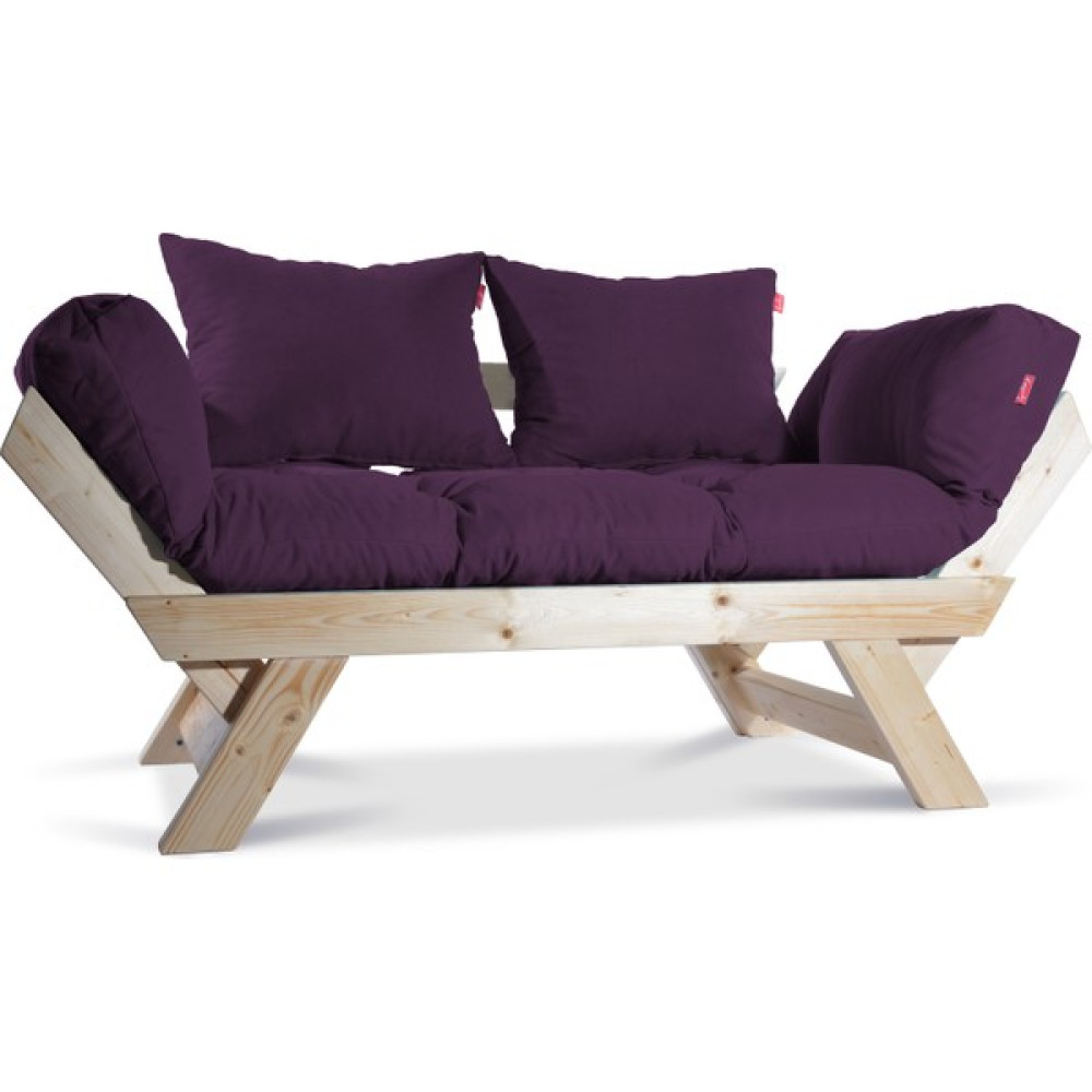 Dekoro Kombin Wood Ahşap Iki Kişilik Kanepe (Naturel/mürdüm) Kanepe & Çekyat Fiyatı