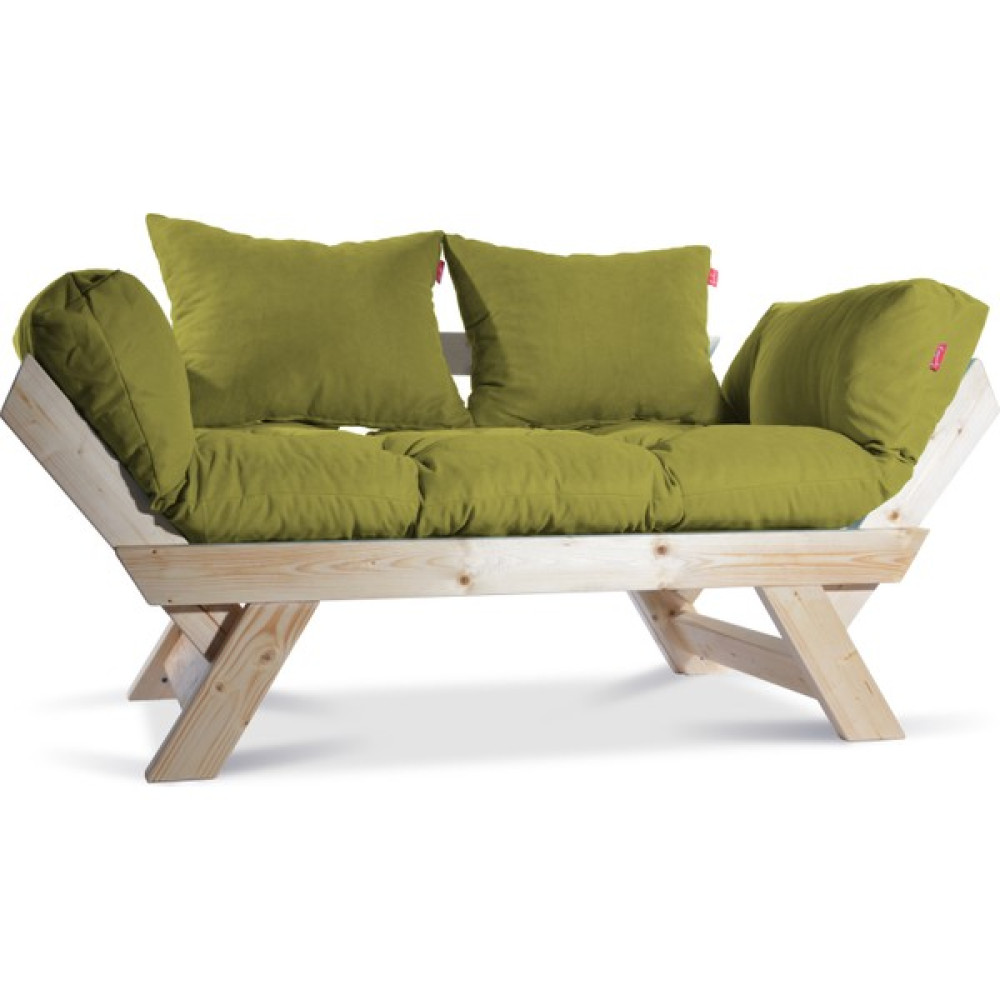 Dekoro Kombin Wood Ahşap Iki Kişilik Kanepe (Naturel/yeşil) Kanepe & Çekyat Fiyatı