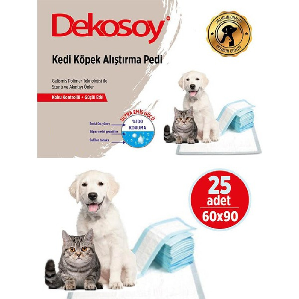 Dekosoy Yatak Koruyucu Köpek Kedi Çiş Pedi 60*90 25 Adet - Beyaz Evcil Hayvan Ürünleri Fiyatı